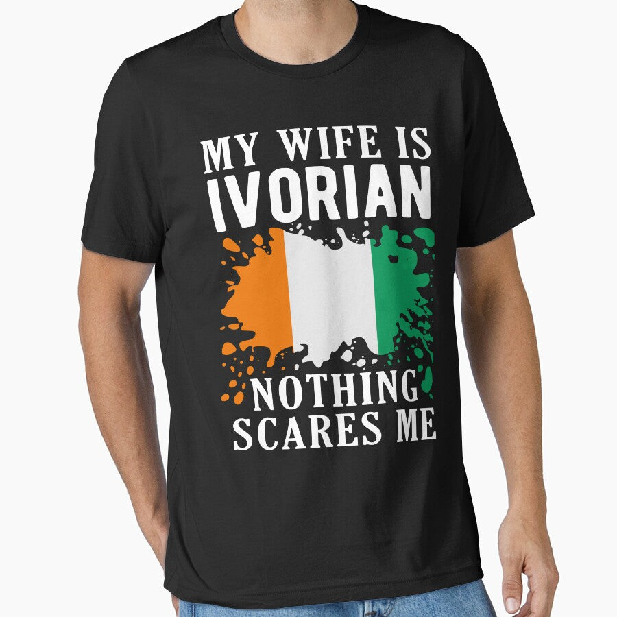 My Wife Is Ivorian Nothing Scares Me Ivory Coast Flag by OX-tright