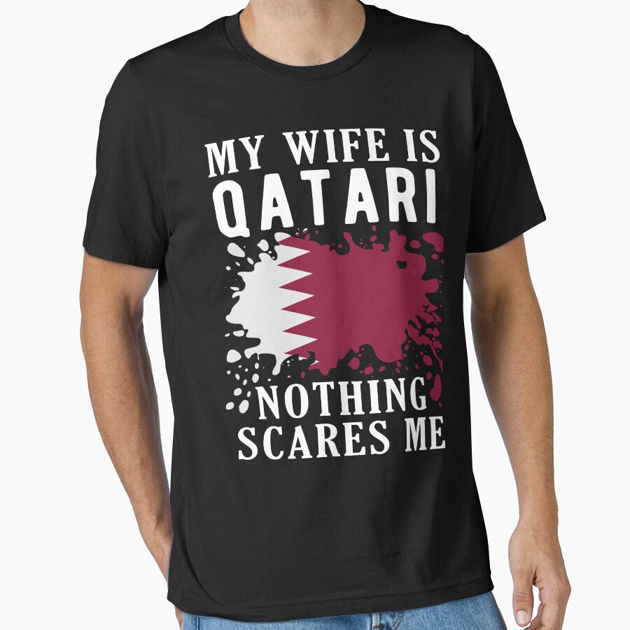My Wife Is Qatari Nothing Scares Me Qatar Flag by OX-tright