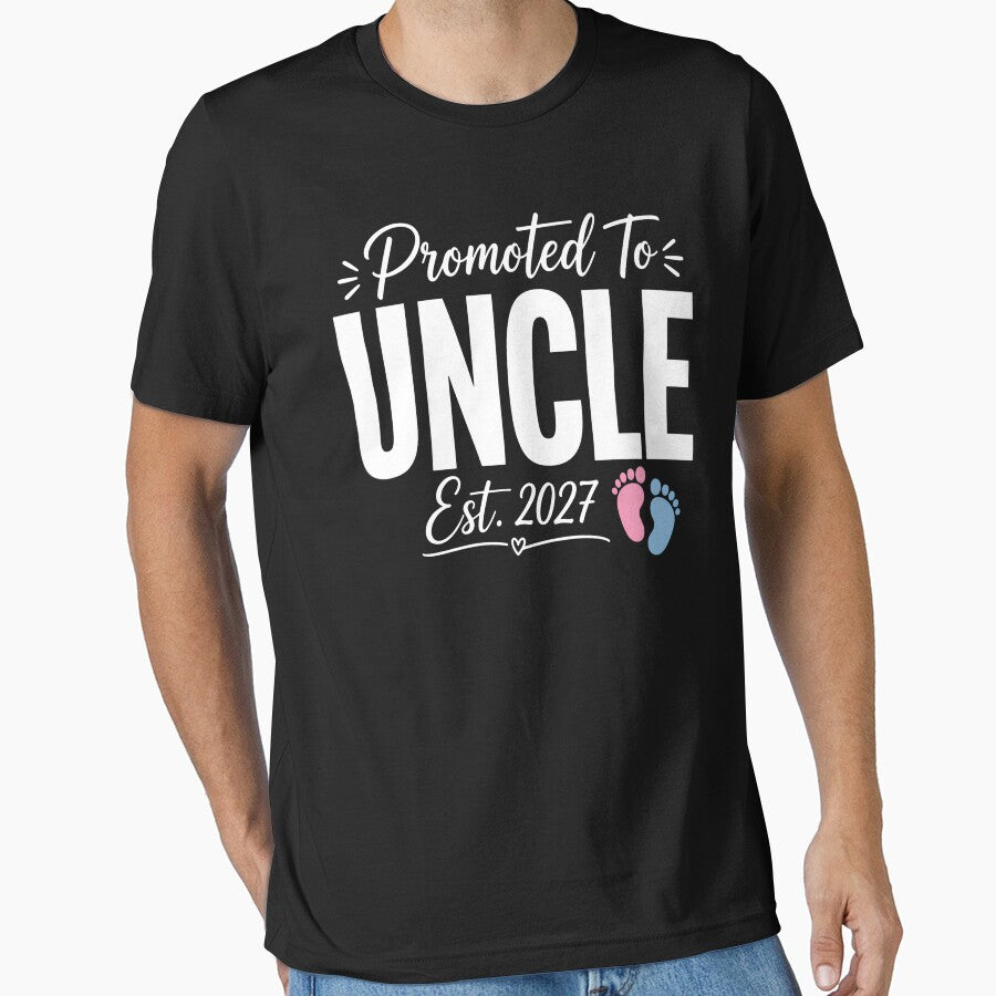 Promoted To Uncle Est. 2027 New Uncle Announcement Pregnancy Reveal by THREE LITTLE BEANS