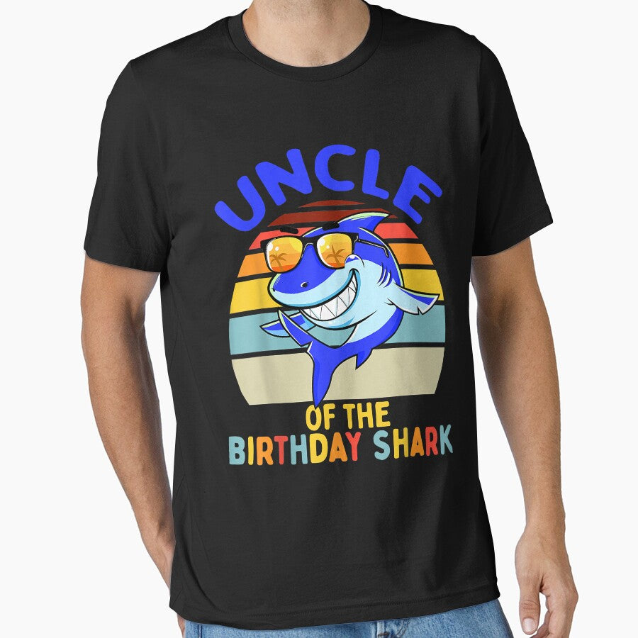 Mens Uncle of the Shark Birthday Matching Family by SeppeGoffin