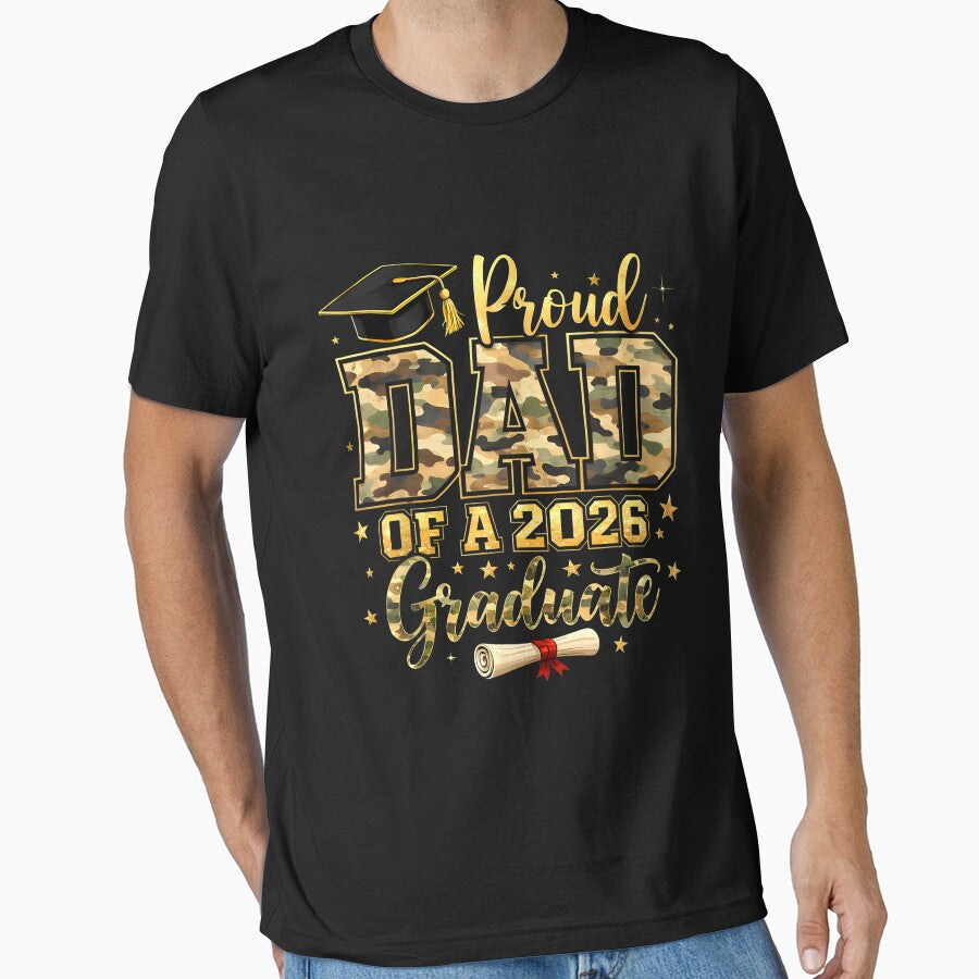 Retro Proud Dad of a 2026 Graduate Camo Gifts for Boy Kids by GreggRoss