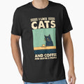 Vintage Cat Coffee and People Tee by LarryMBrown