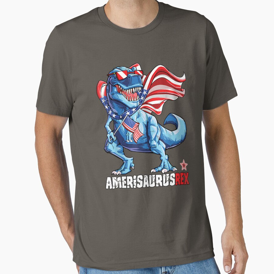 dinosaur 4th of july t kids boys men t yellow by Arandacha