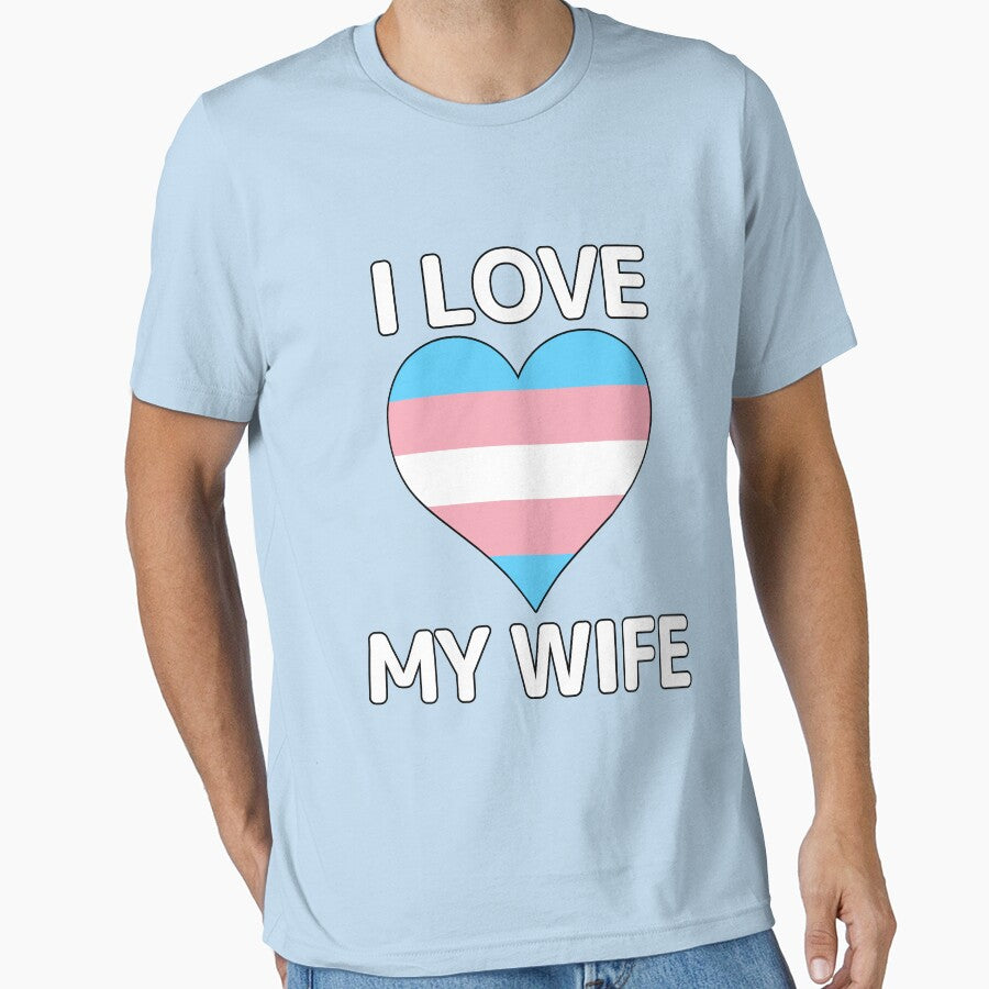 I Love My Wife - Transgender Pride Heart by CoolArtGeek