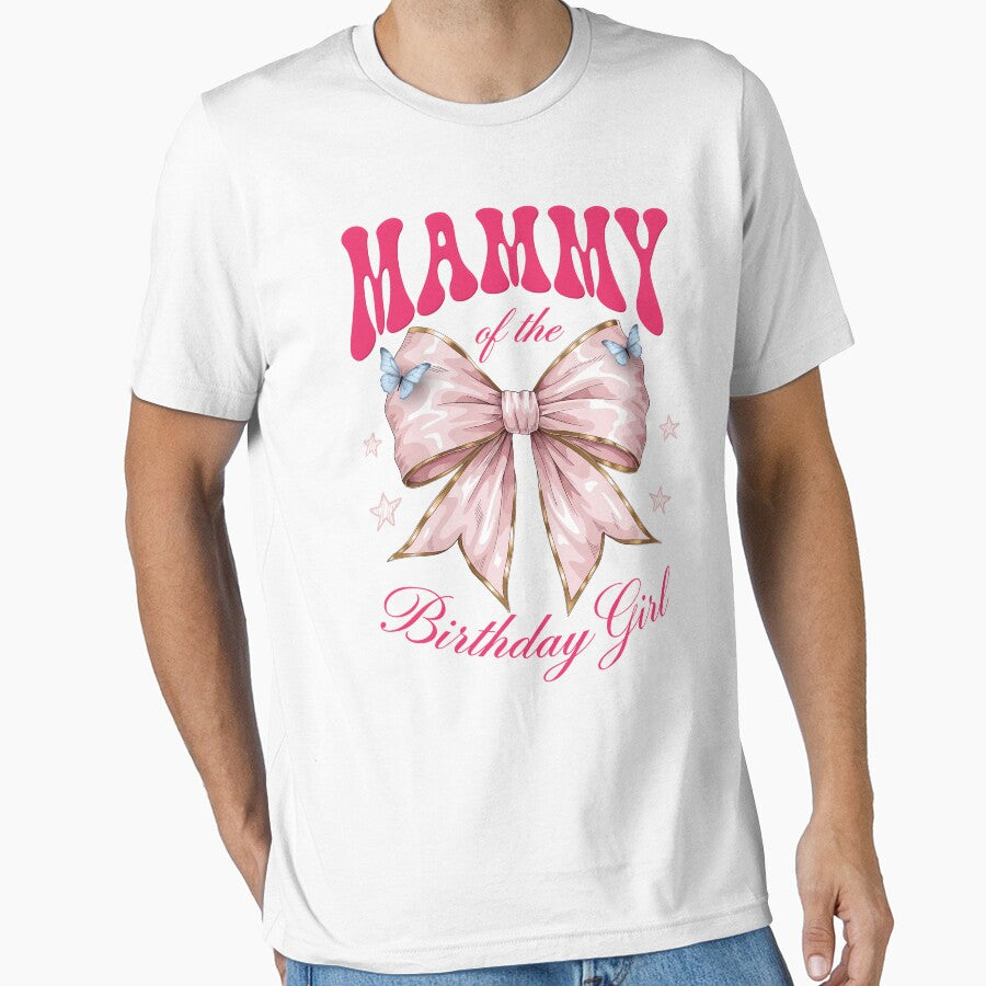 Mommy of the Birthday Girl Cute Pink Bow - Mom Matching Family by CutOutIdols