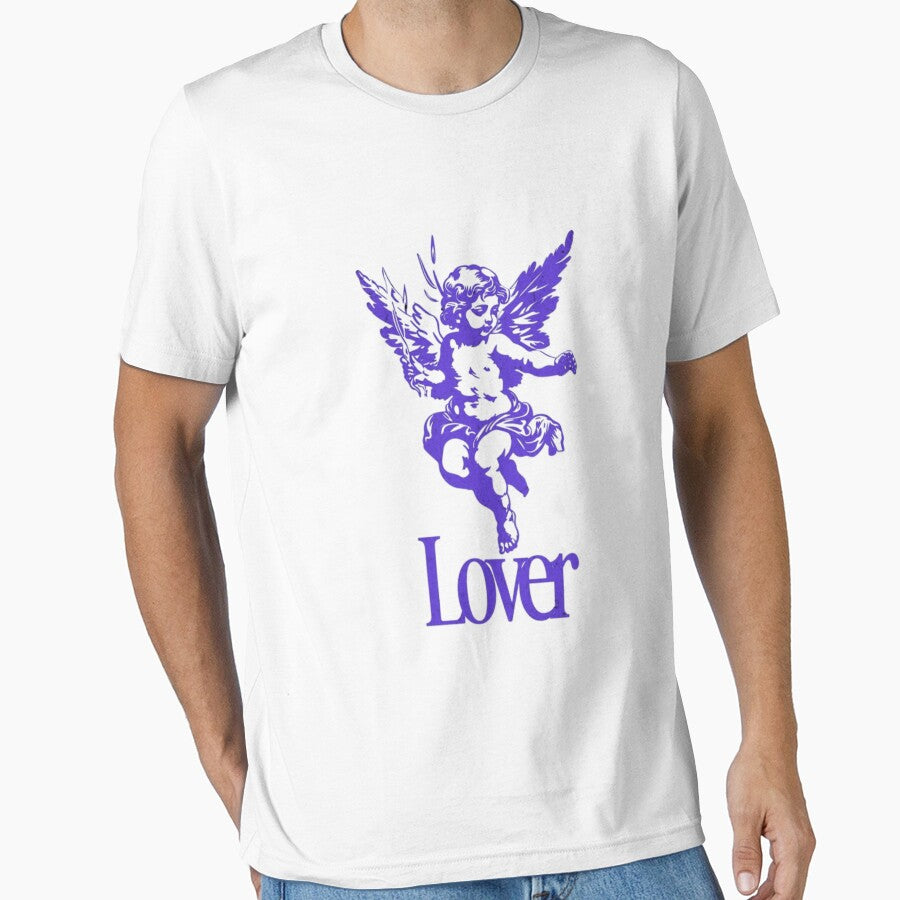 Purple Cupid Love T-Shirt | Vintage Angel Graphic Tee | Romantic Aesthetic Design by thebunnycove