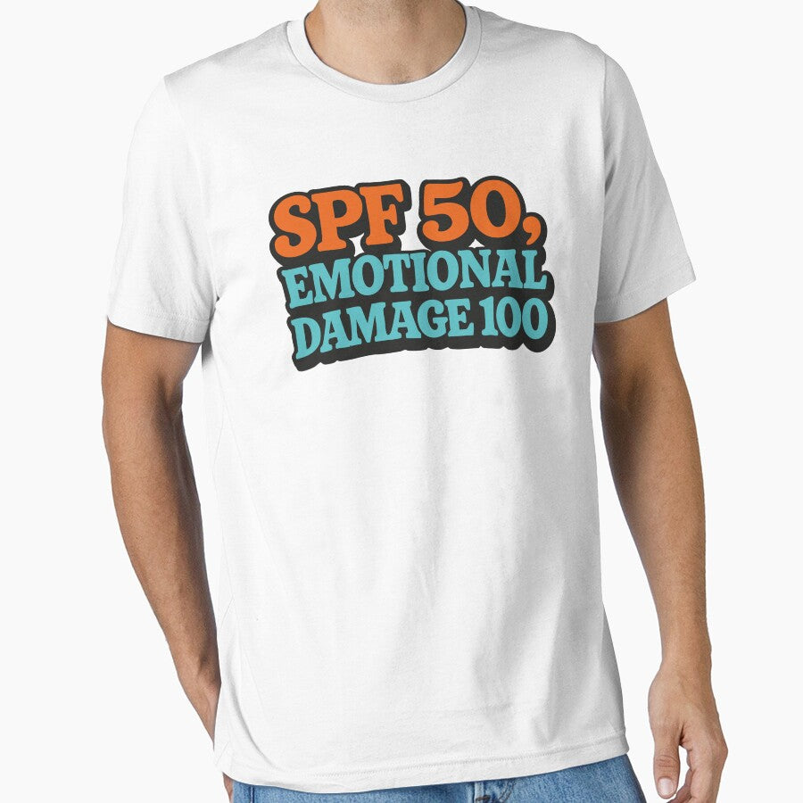 SPF 50 Emotional Damage 100 Funny Festival Shirt Rave Humor Gamer Festival Outfit by Tattee