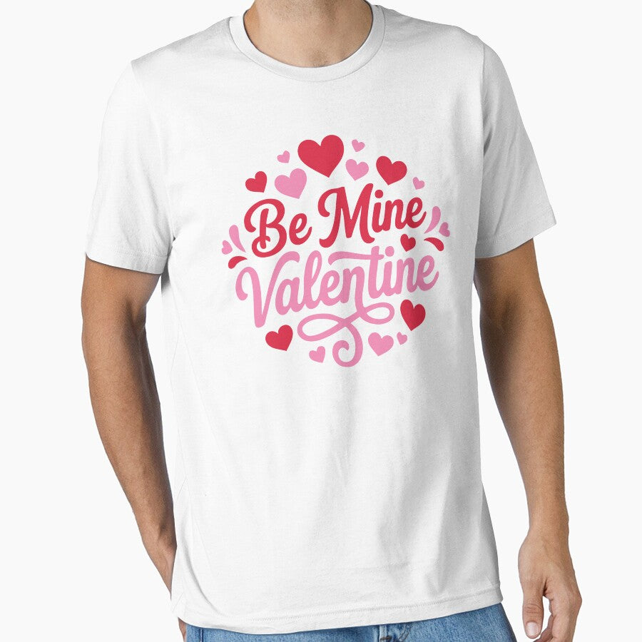 Be Mine Valentine Pink Script Typography by Lora Art
