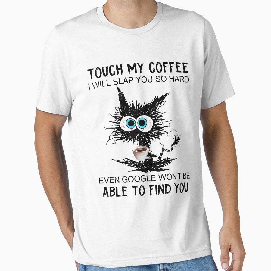 Touch My Coffee Sarcastic Gift Black Cat Grumpy Cat by MattCollinsShop