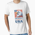 Proudly Made in the USA Eagle T-Shirt by Matinez Pink