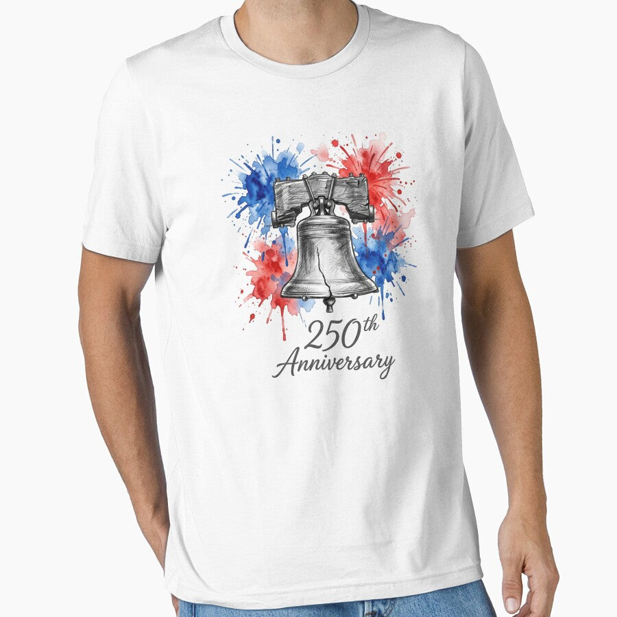 Liberty Bell 250th Anniversary Watercolor Sketch USA 1776 to 2026 Patriotic Celebration Art by Cozy-Old-Pub