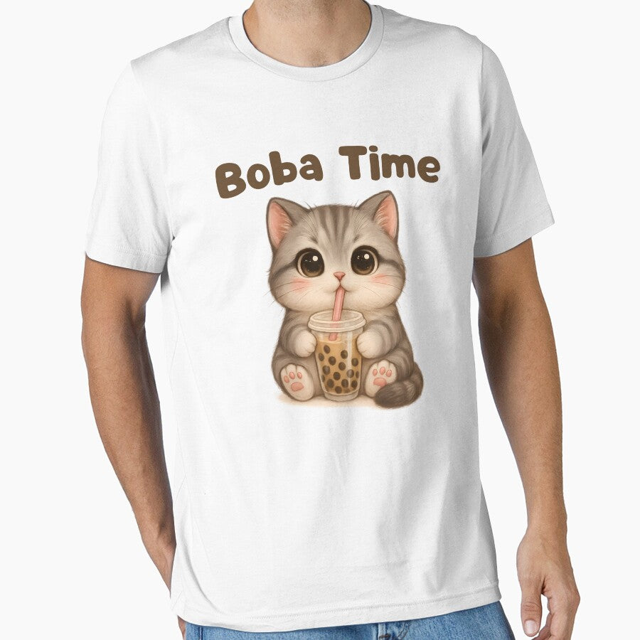 Boba Time Kawaii Cat Anime Chibi by thebest-2studio