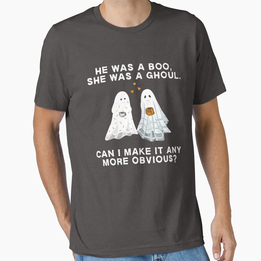 He Was a Boo, She Was a Ghoul Cute Ghost Couple by GhostlyWorld