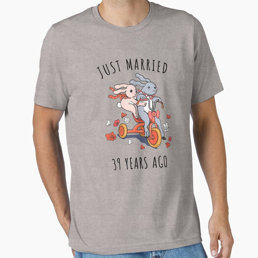 Just Married 39 Years Ago - 39th Anniversary Couple Bunnies Tee, Phone Cases And Other Gifts by MemWear