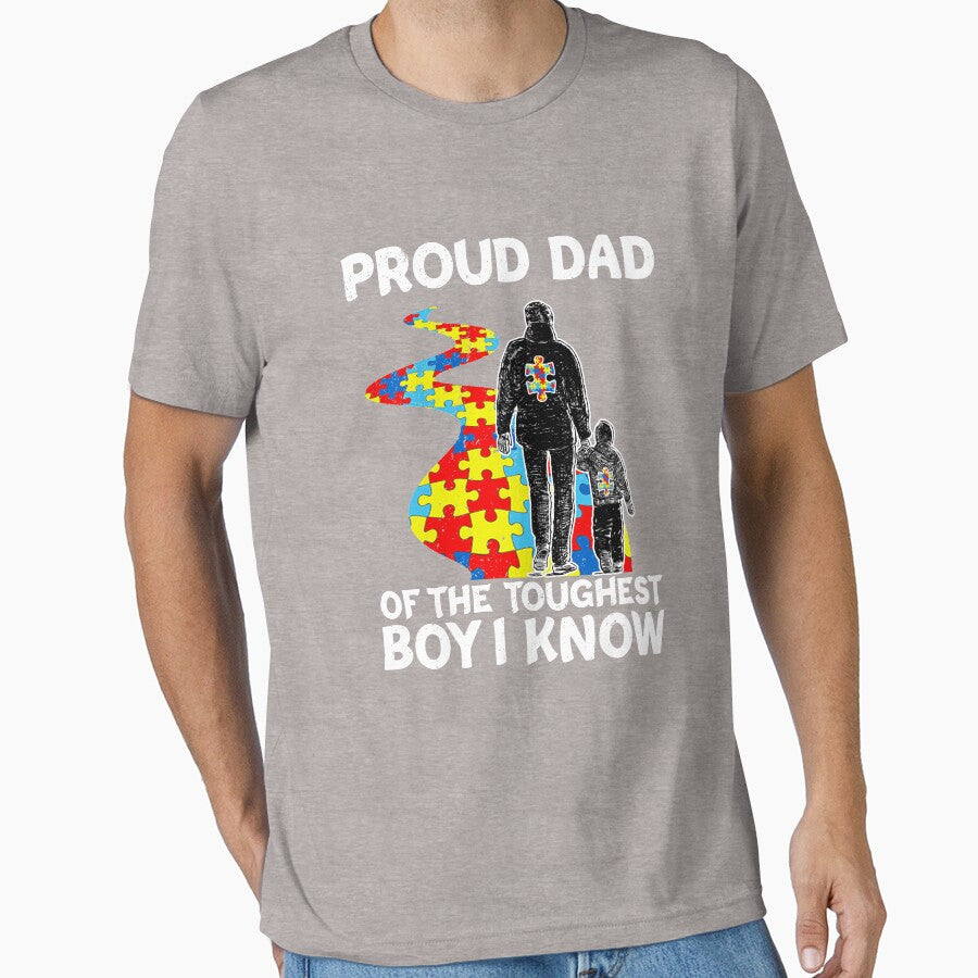 Proud Dad Of The Toughest Boy I Know Autism Boy Gift by Nahimic237