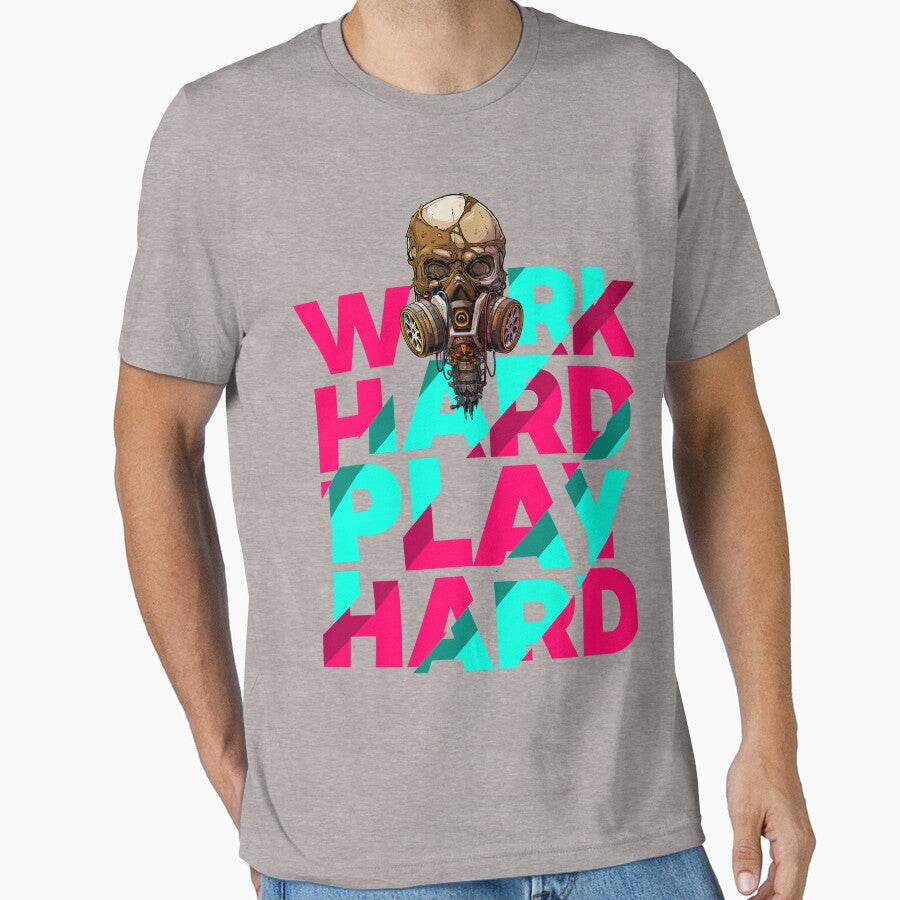 Work Hard Play Hard Skull Motivation by arendbotha