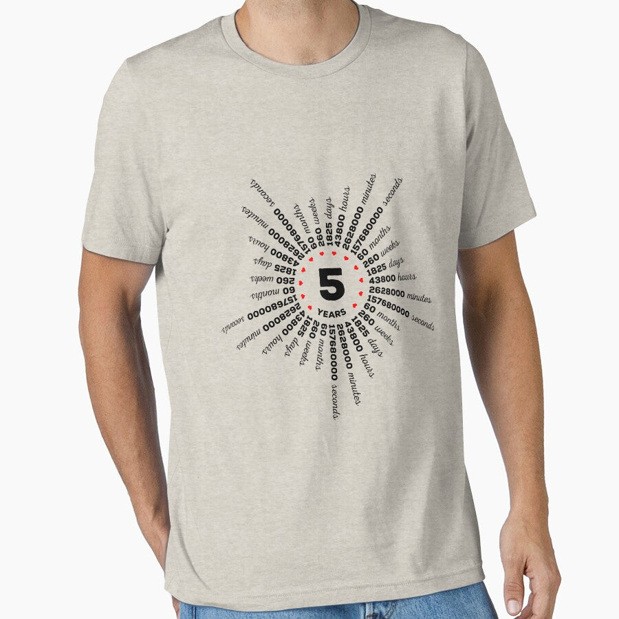 Fifth anniversary of dating or being married. Happy 5 Years Together Gift for love partners by MemWear