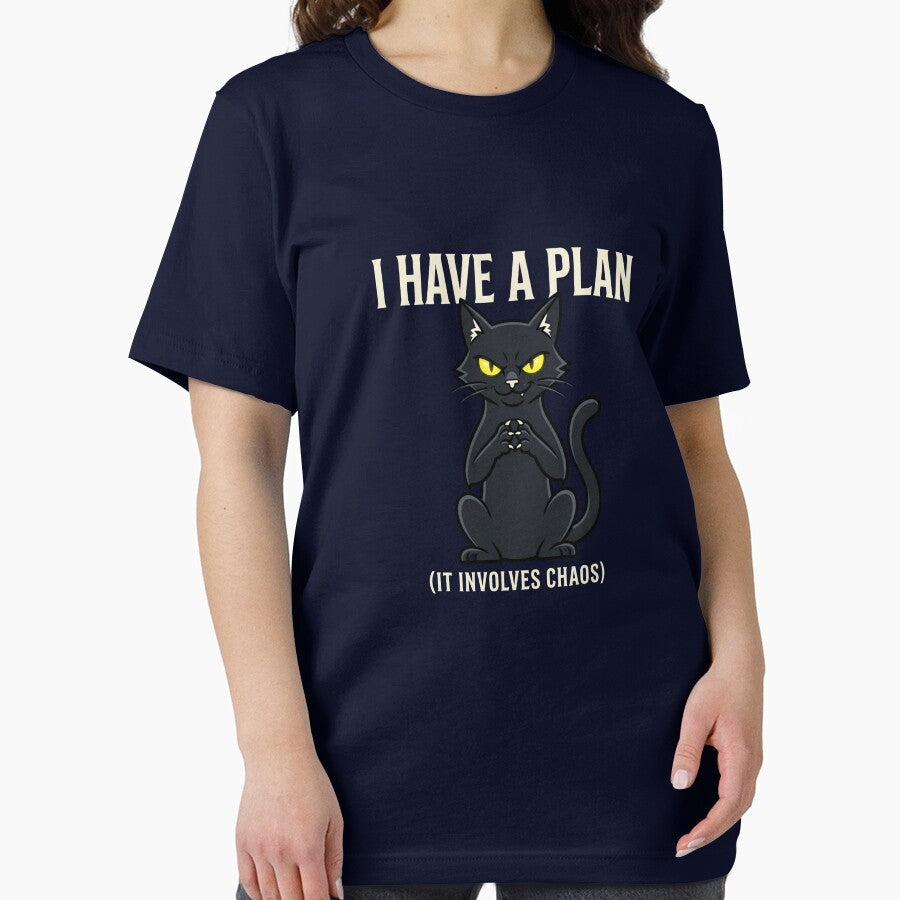 Evil Black Cat T-Shirt | I Have A Plan It Involves Chaos | Funny Cat Lover Gift by Egyptian king ⭐⭐⭐⭐⭐