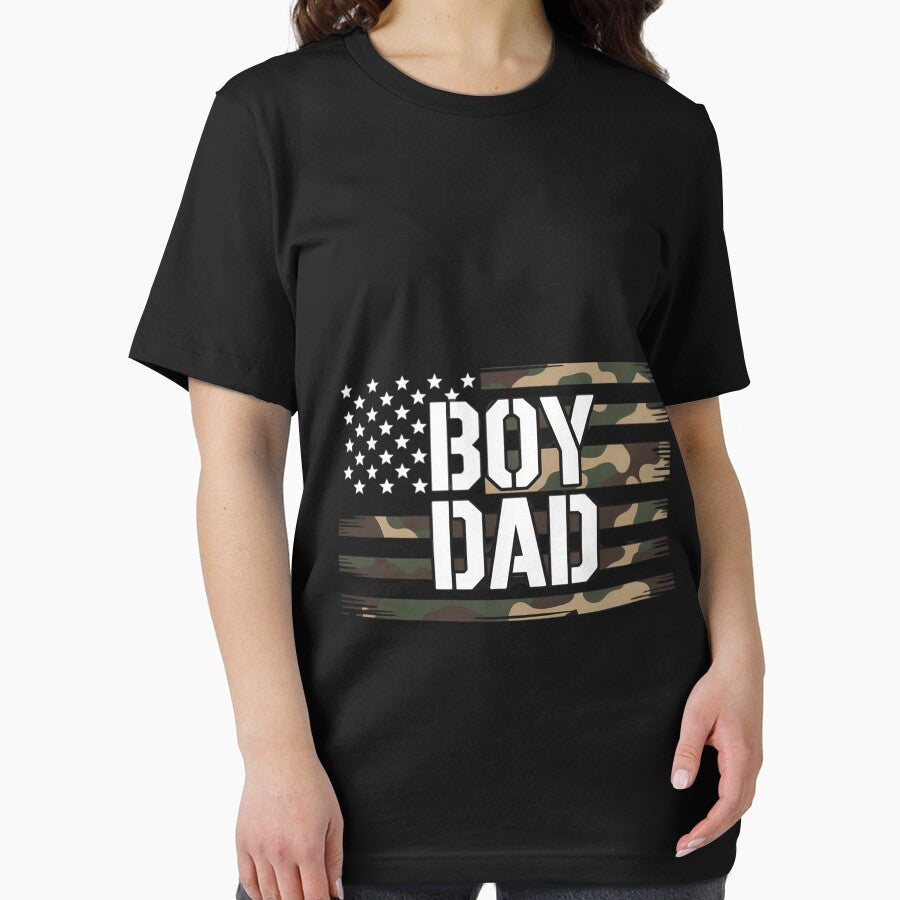 Boy Dad Proud Dad Of Boy Fathers Day For Dad US Flag by RatCurry