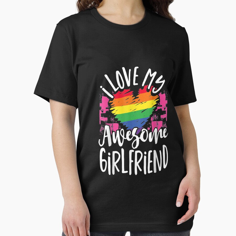 I Love My Awesome Girlfriend Gay Lesbian Couple Matching by angelabeulah
