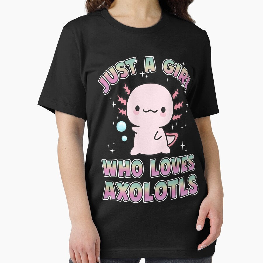 Pastel Axolotl Girl T-Shirt by LarryMBrown