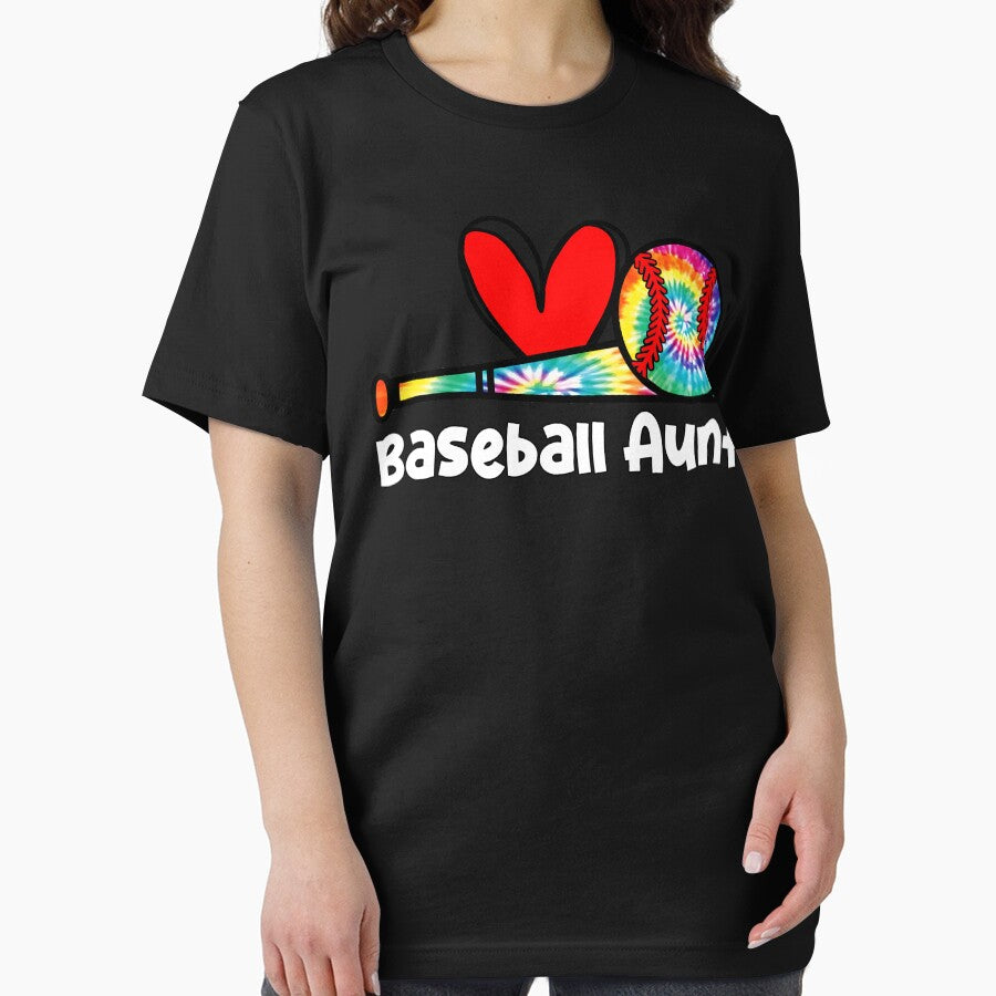 Baseball Aunt Tie Dye Bat Heart Design by KIROSALS