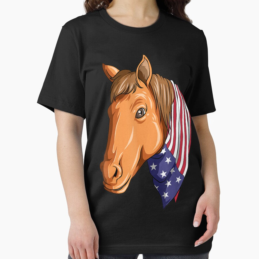 Patriotic Horse American 4th of July Horse America Flag by EmilyPippin