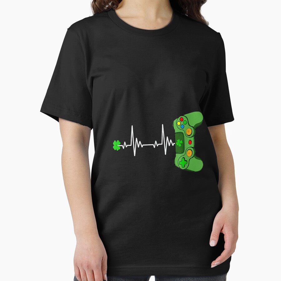 Irish Gamer Heartbeat Funny Luckiest Gamer Men Boys Kids by AnitaJGreenspan