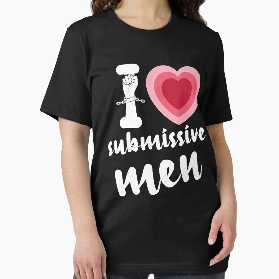 I Love Submissive Men Crop Top, I Heart Baby Tee, Funny Y2K 2000s Sayings, Dominant Woman T-Shirt, Black Cropped Shirt Women, Feminist Shirt by Creativity-mer
