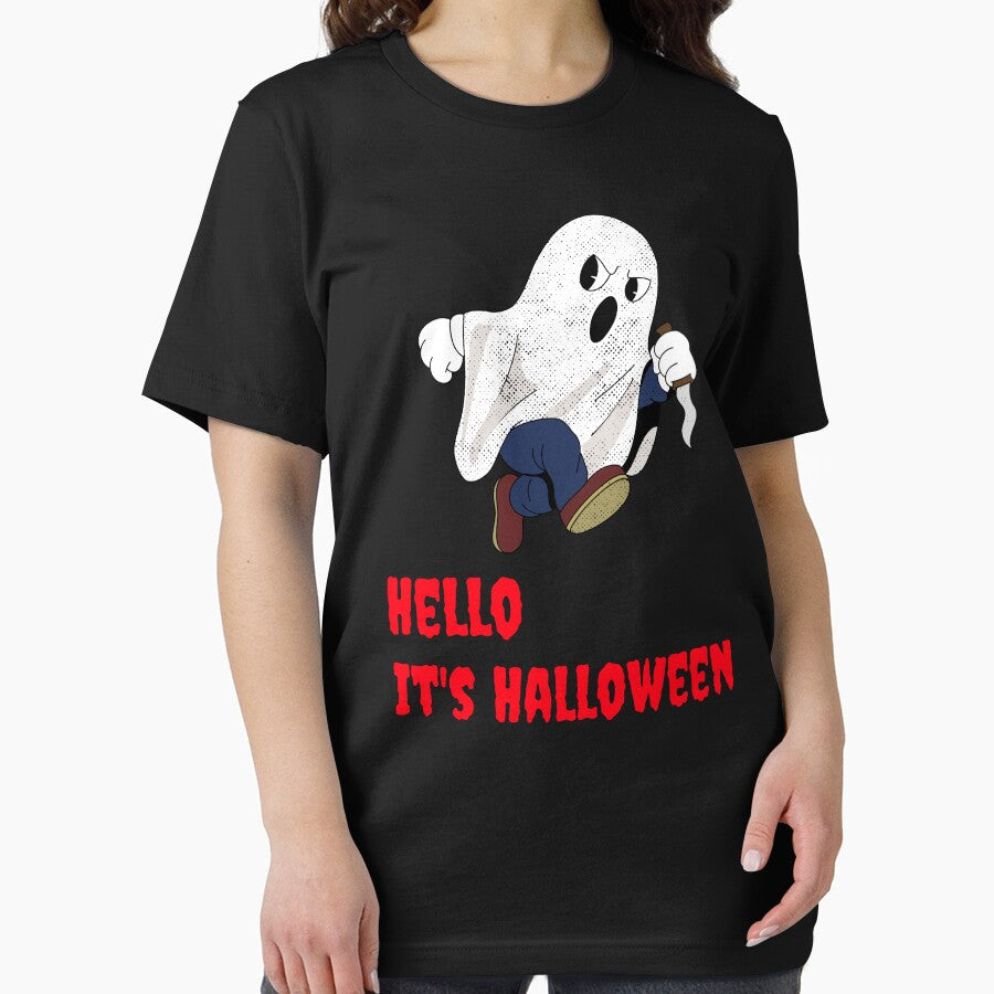 Hello it's Halloween funny ghost with knife by UnstoppableShpy