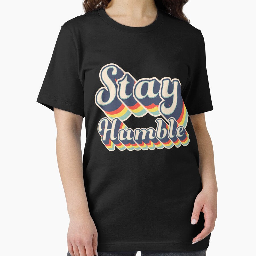 Stay Humble Quote Retro Cursive Rainbow Embossed Colors by johnta17