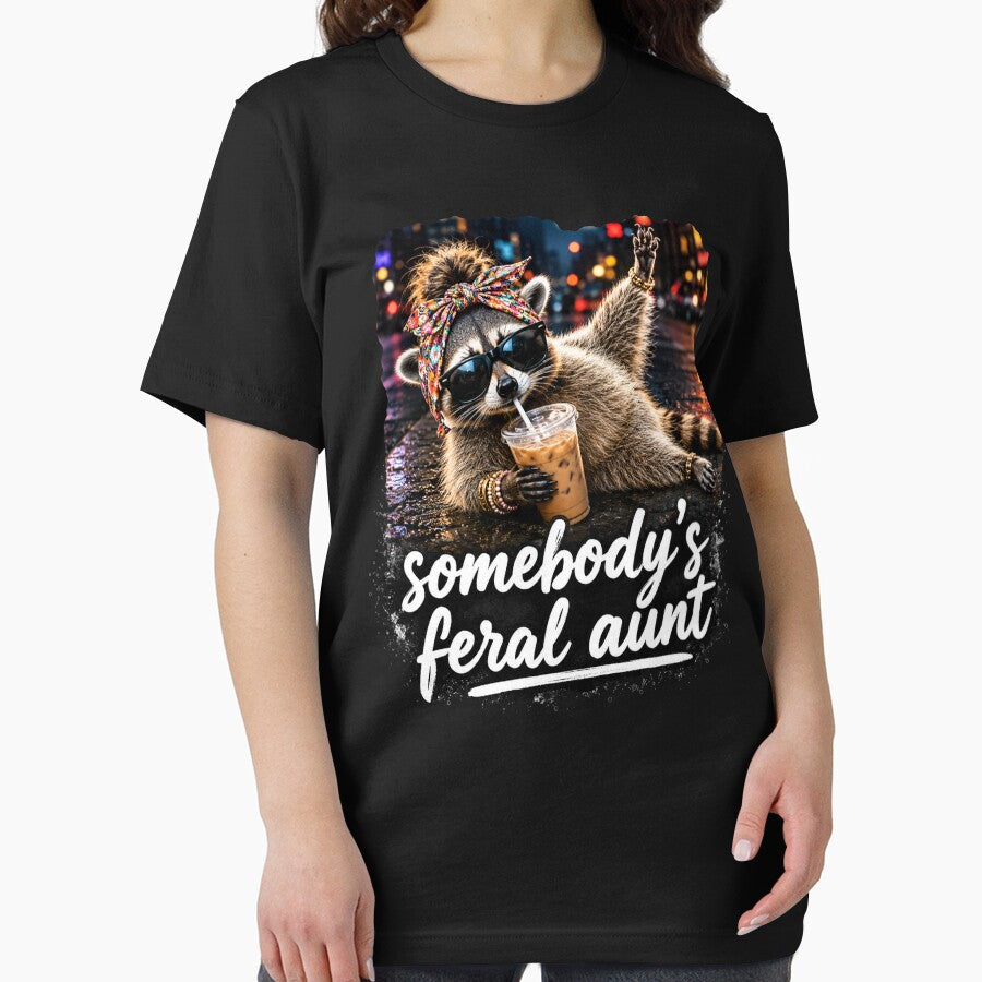 Somebody's Feral Aunt Raccoon Iced Coffee Sarcastic Animal by will freed18