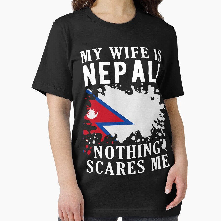 My Wife Is Nepali Nothing Scares Me Nepal Flag by OX-tright