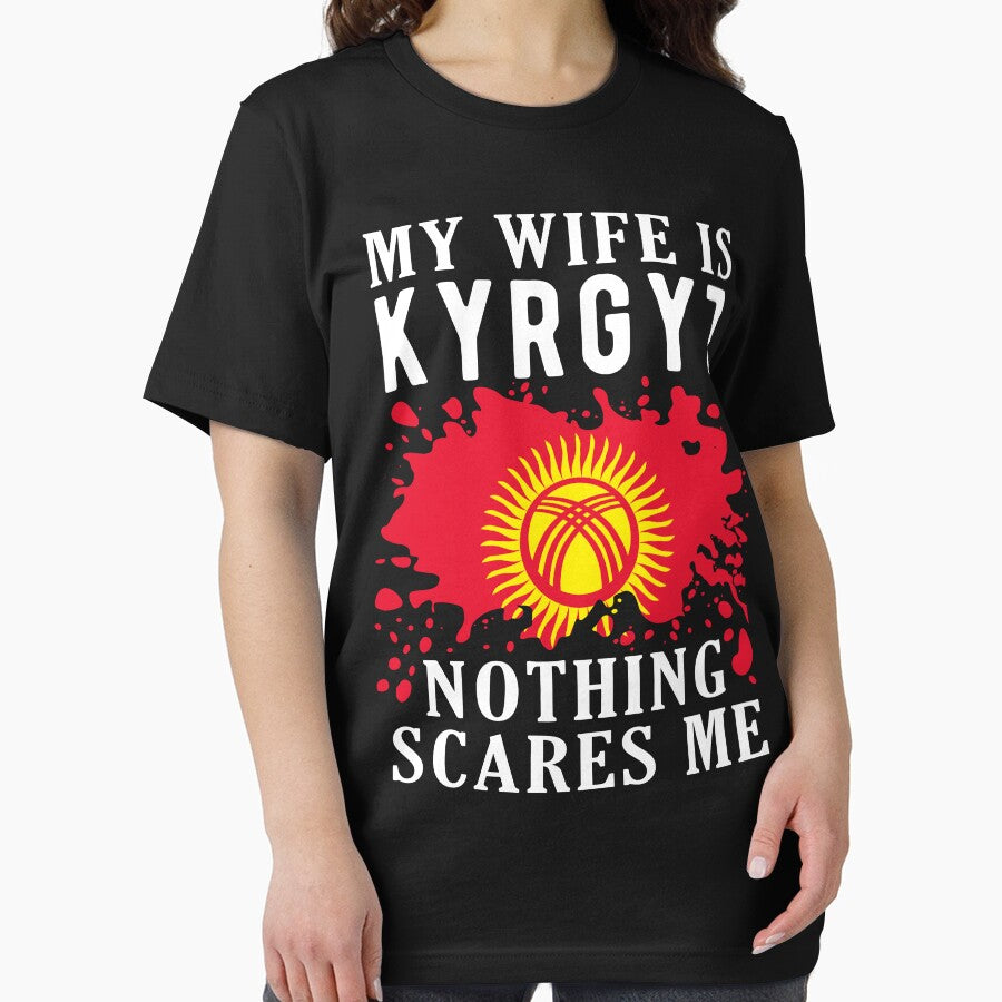 My Wife Is Kyrgyz Nothing Scares Me Kyrgyzstan Flag by OX-tright