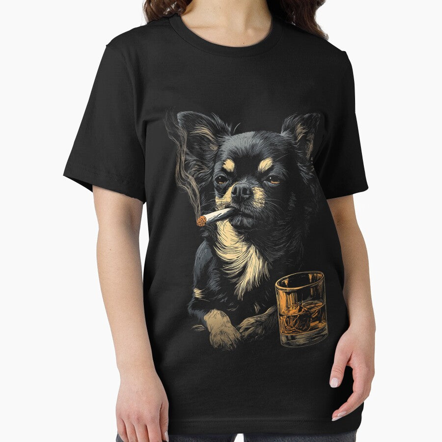 Chihuahua Smoking Cigarette Whisky Lover Funny Dog by FrankIsabel