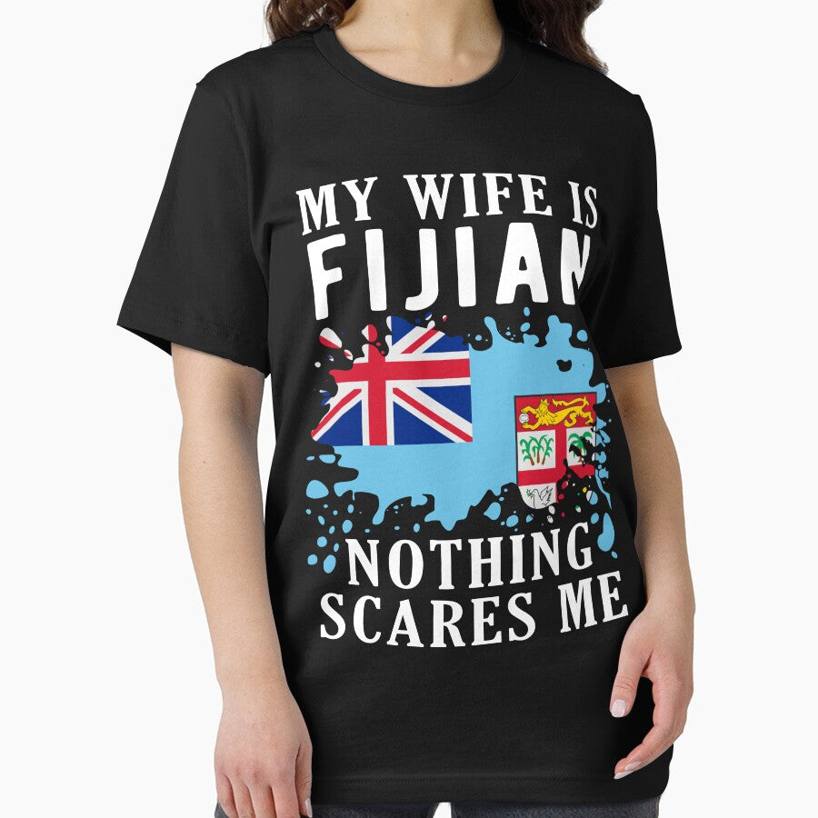 My Wife Is Fijian Nothing Scares Me Fiji Flag by OX-tright