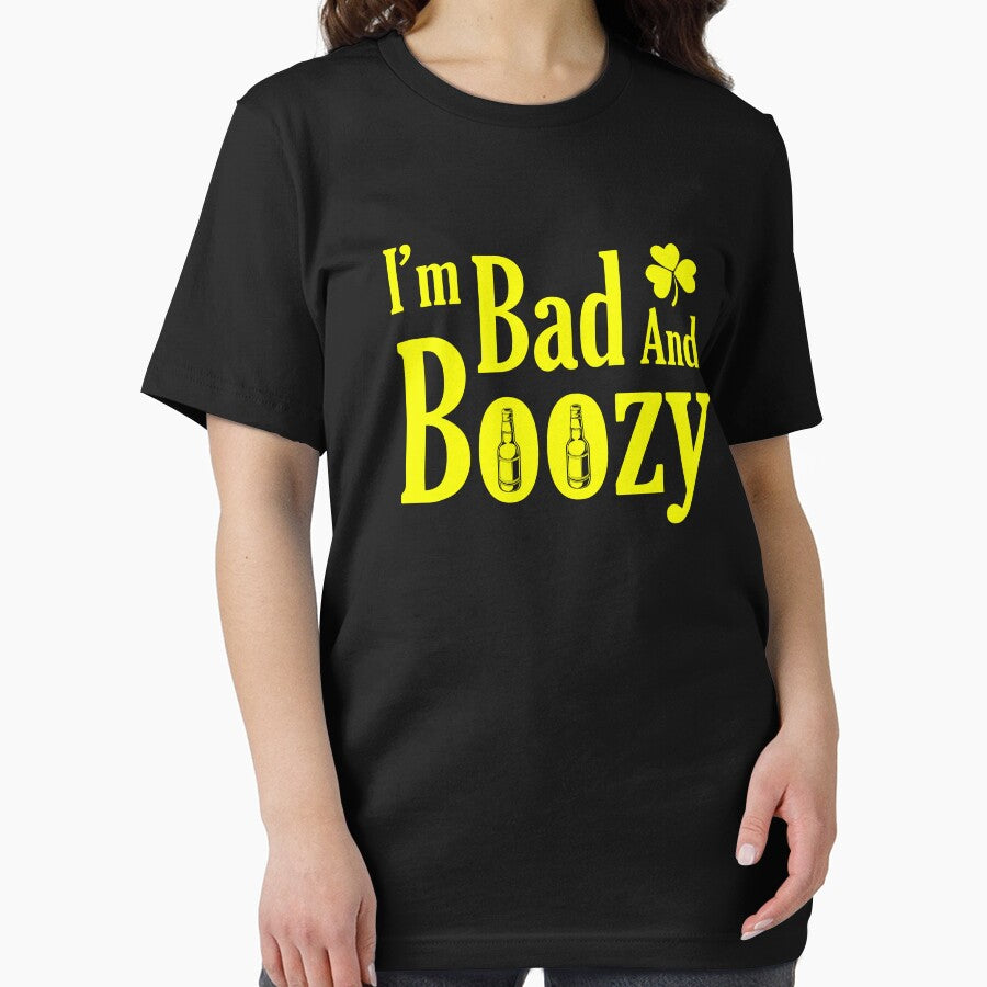 Bad and Boozy Saint Patricks Day Lucky Apparel by doggopupper