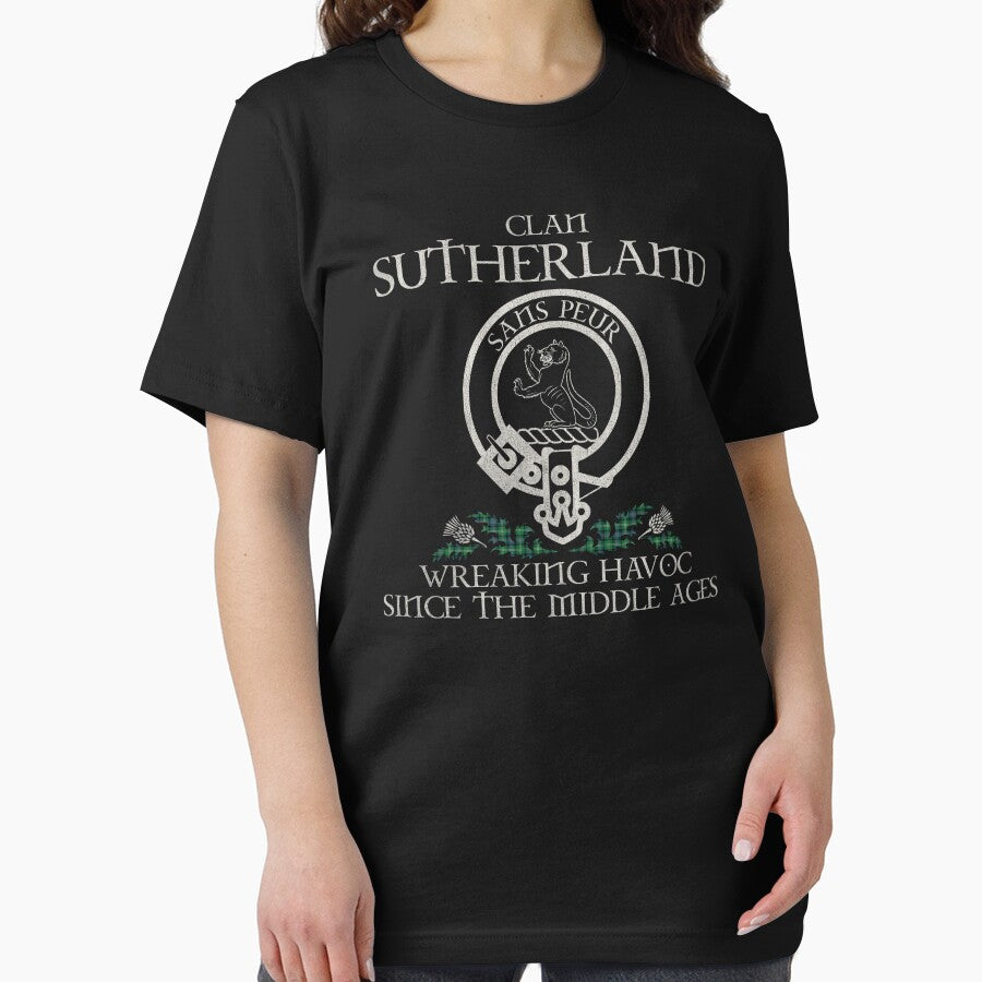 Clan Sutherland crest Scottish surname tartan Thistle vintage by Clan1093