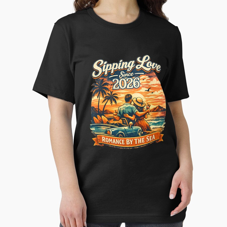 Sipping Love Since 2026 Romantic Summer Vacation Couple Design by RoyesButler