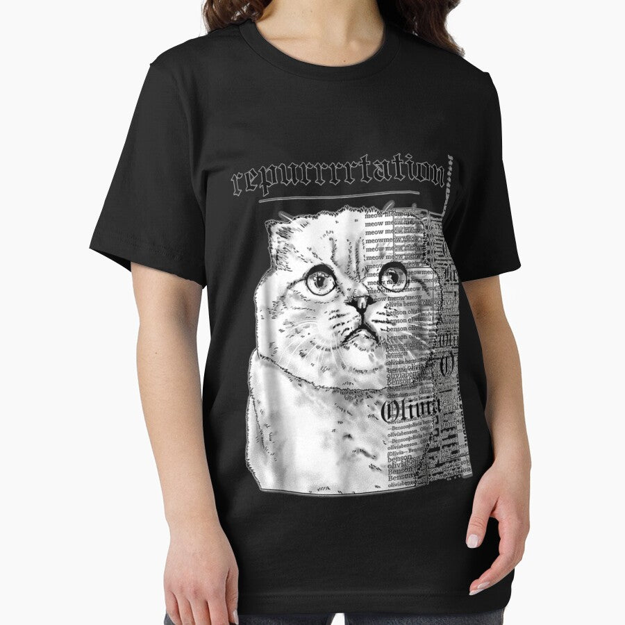 Taylor White Cat Tee Swift Rep Tour by SteveKubi