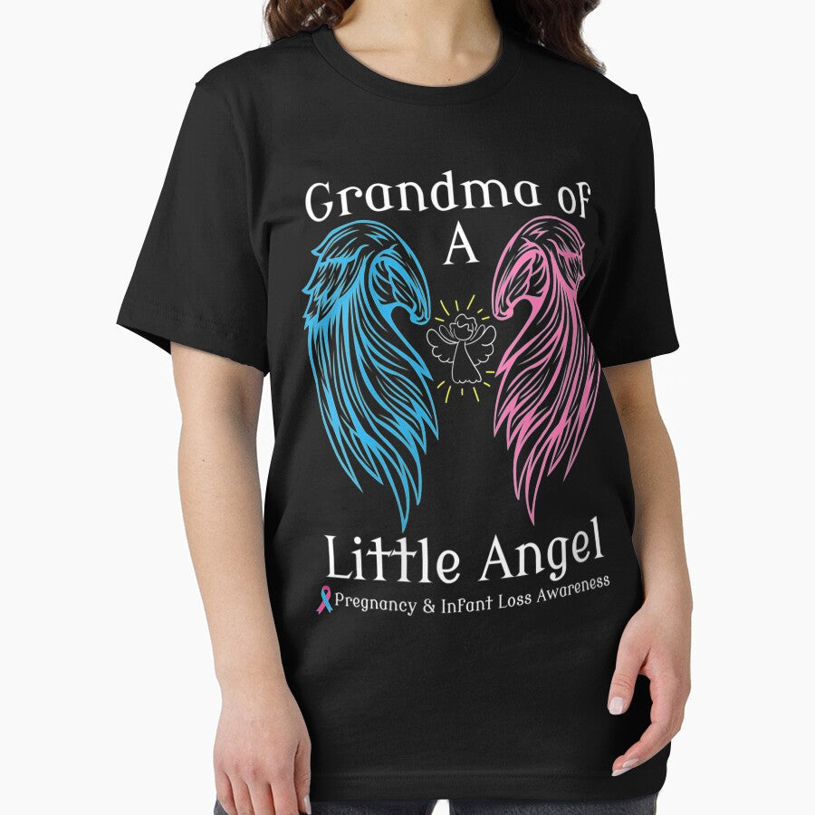 Womens Grandma Of A Little Angel Pregnancy And Infant Loss Tee V-Neck by ErnestoStudio