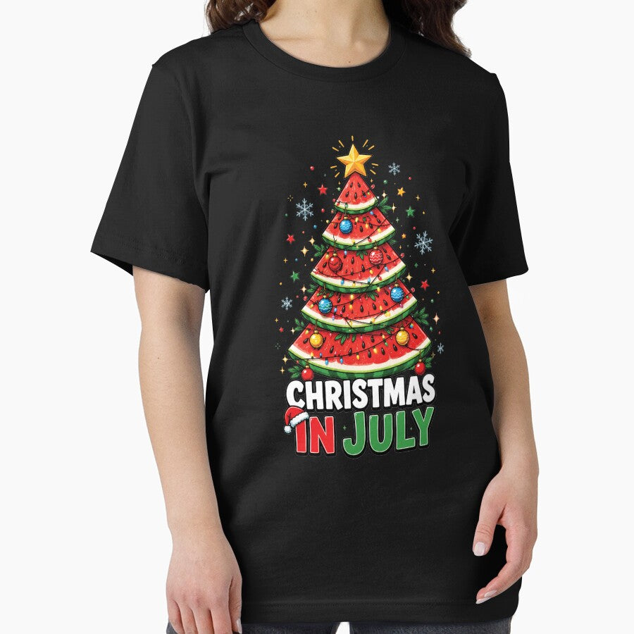 Watermelon Xmas Tree Summer, Christmas In July by Doodletext