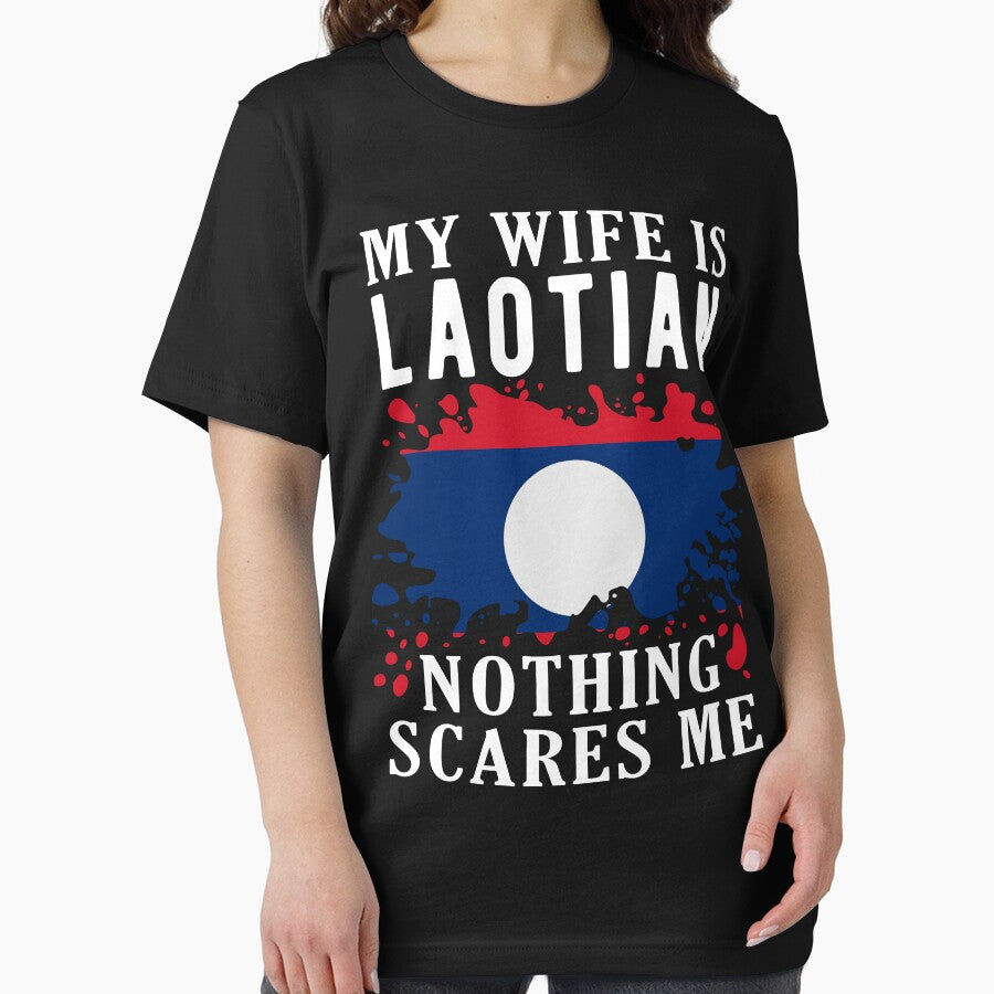 My Wife Is Laotian Nothing Scares Me Laos Flag by OX-tright