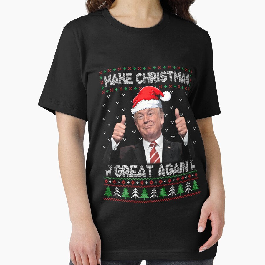 Funny Trump Make Christmas Great Again Ugly Sweater Xmas T Shirt by Klaus-Gilbert