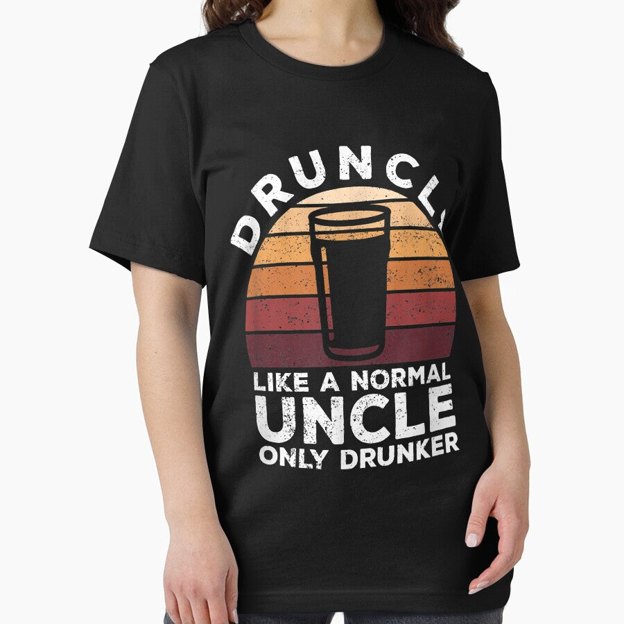 Mens Druncle Funny Saying Vintage Drunk Beer Drinking Uncle Gift by SeppeGoffin