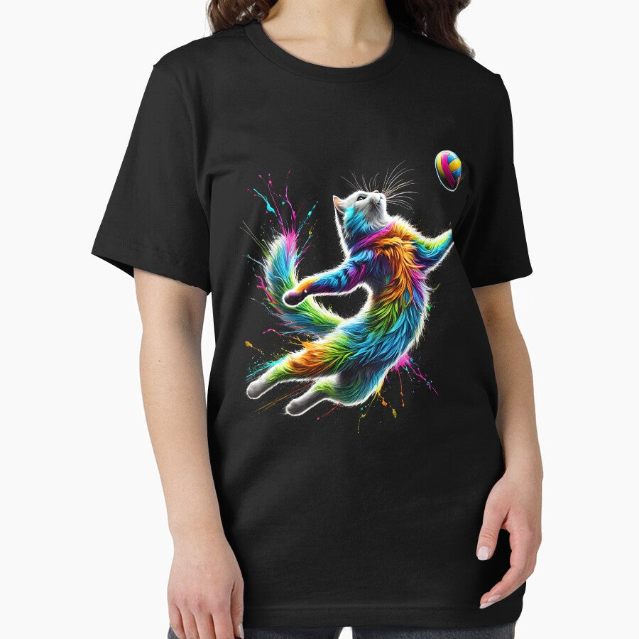 Colorful Cat Playing Volleyball Player Kitten Lover by Kimberley King Art  King Art