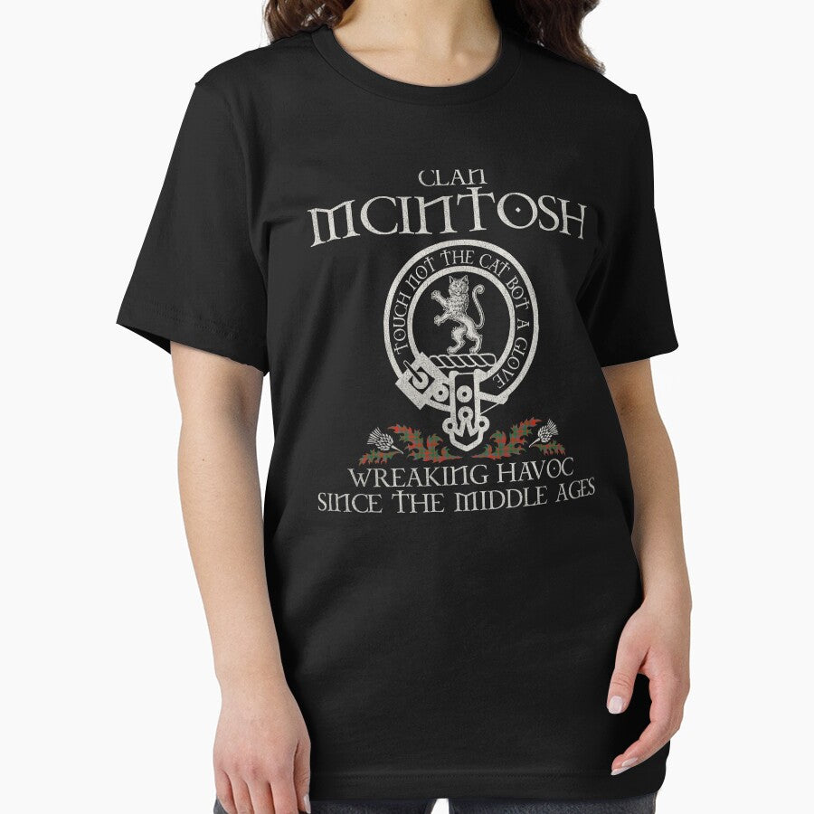 Clan McIntosh crest Scottish surname tartan Thistle vintage by Clan1093
