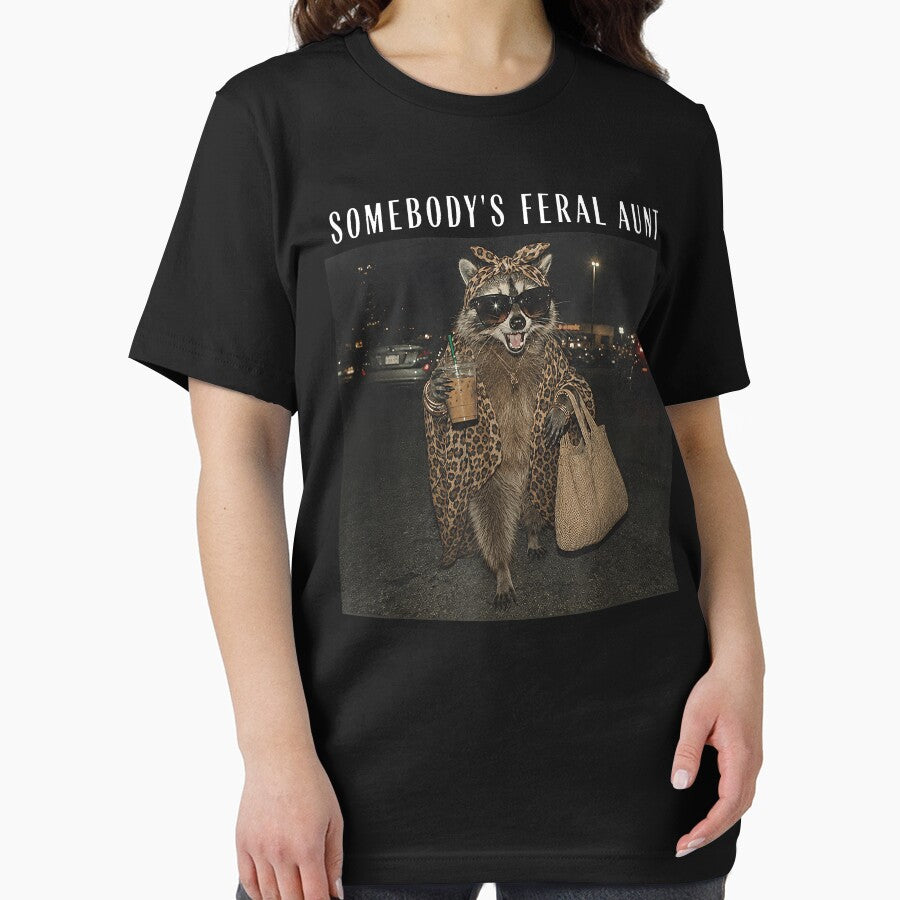 Somebody's Feral Aunt Funny Raccoon Vintage Animal Humor by PixlCrypt