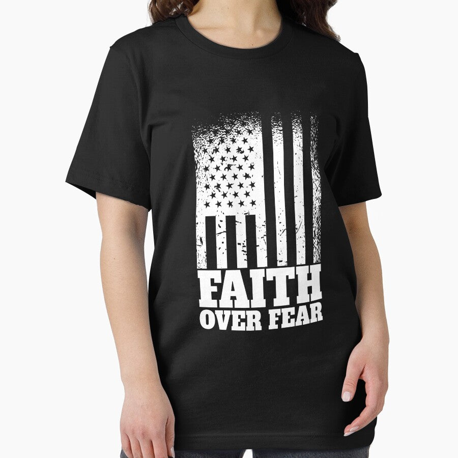 Faith Over Fear American Flag Cool Christian Faith Over Fear Gear by DynamicDesign