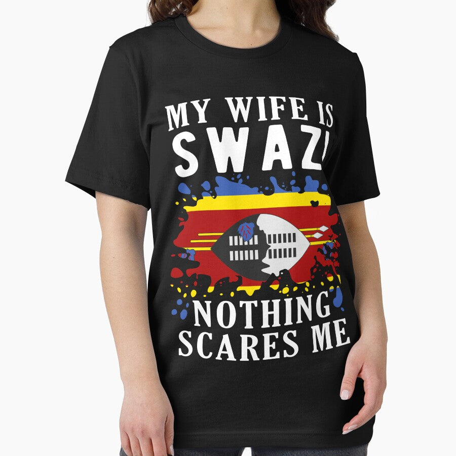 My Wife Is Swazi Nothing Scares Me Swaziland Flag by OX-tright